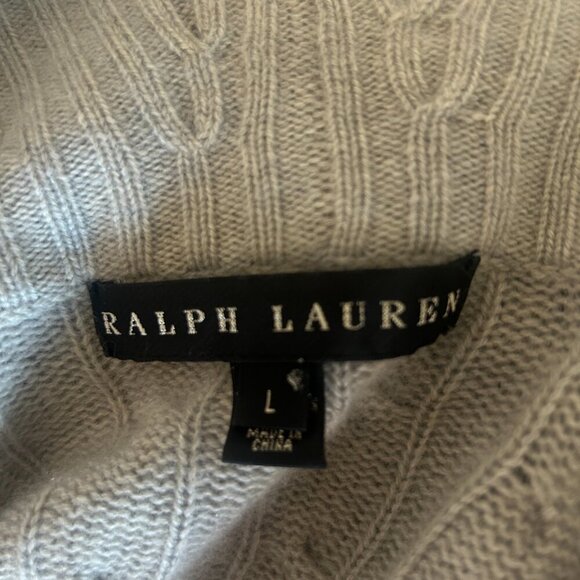 Ralph Lauren Black Label 100% Cashmere Cable Knit Sweater Size Large - Picture 3 of 7